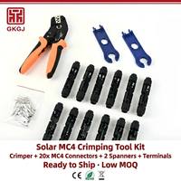 Kit d'outils de sertissage SN-2546B pour connecteurs solaires, pince à sertir 2,5-6 mm AWG13-10, 20 pièces pour connecteurs et clés, certifié CE, garantie 1 an