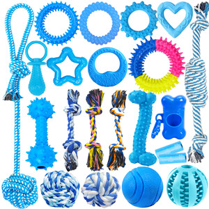 Jouets pour chiens, chiots et chats, best-seller, en caoutchouc thermoplastique, nœuds rayés, style fixe, pour la dentition, le nettoyage dentaire, résistant à la mastication - Product Image 1