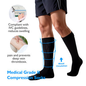 Calcetines de compresión con cremallera para mujer y hombre, 20-30 mmHg, calcetín de soporte hasta la rodilla con punta cerrada para edema y venas varicosas, venta al por mayor - Product Image 3