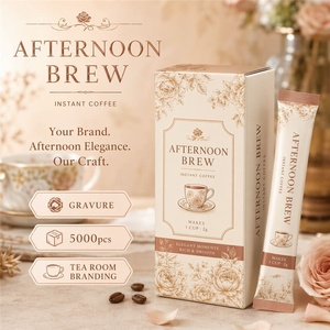 Premium Quality <strong>Sachet</strong> Pack Tear Notch 2g Floral Rose Gold Cream Tea Room Instant <strong>Coffee</strong> Stick Packaging Bag for Cafe Brand OEM - Product Image 4