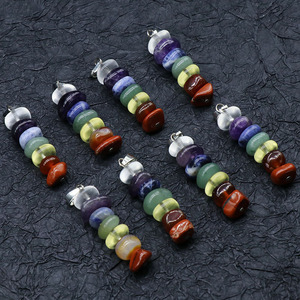 Pendentifs en perles et pierres pour chakra, pièces, <span class=keywords><strong>pendentif</strong></span> irrégulier à personnaliser, vente directe d'usine - Product Image 3