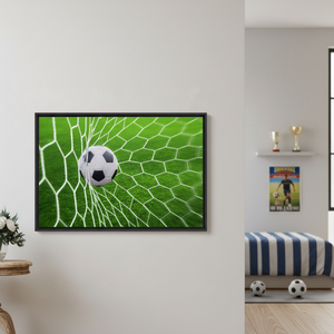 Printed Football Canvas Art: Boy's Room Decor, Unique Valentine's Gift,<b>BLACK</b> <b>FRAMED</b> CANVAS - Product Image 3