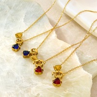Collier avec pendentif en forme de petit cœur adorable, pour fille et garçon, avec zircon coloré, bijoux romantiques pour femmes en gros TGXL14755