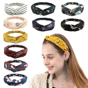 Fasce per <span class=keywords><strong>Capelli</strong></span> Estive Bohemien da Donna e Ragazza, Fasce Vintage Stampate a Croce, Turbanti, Bandane, Accessori per <span class=keywords><strong>Capelli</strong></span> - Product Image 2