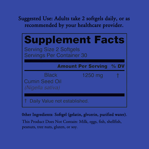 Cápsulas de Aceite de Semilla de Comino Negro de Alta Potencia, Apoyo al Bienestar y Salud Respiratoria, Nigella Sativa, Suministro Natural - Product Image 2
