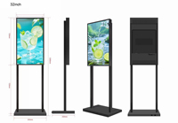 Afficheur numérique publicitaire sur pied pour menu de magasin, écran d'affichage de vitrine ultra-fin de 32 pouces à haute luminosité 3000 nits