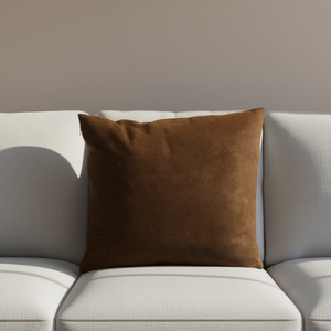 Cuscino e cuscino decorativo in velluto Antelina marrone scuro 60x60 Cojin Ice Point Design - Product Image 3