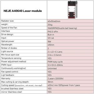 NEJE 80wProレーザー彫刻機ヘッド445nmレーザー彫刻機モジュール (エアアシスト付きレーザー彫刻および切断機用) - Product Image 4