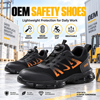 Chaussures de sécurité légères à cadran rotatif, avec embout en acier anti-écrasement, respirantes, antidérapantes, pour la construction industrielle et la protection de la semelle intermédiaire