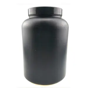 black wide mouth round plastic jars with lids 1000ml hdpe protein powder container bottles wholesale