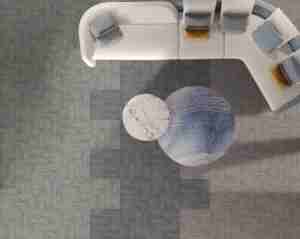 Dalles de moquette modernes tuftées ignifuges à motif puzzle 24x24, carrés modulaires robustes de qualité professionnelle pour bureau et usage domestique intensif - Product Image 1