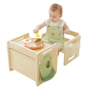 Ensemble table et chaises en bois massif pour enfants, style scandinave minimaliste, durable, pour usage domestique - Product Image 4