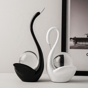 Sứ Giáng Sinh Thiên Nga Bức Tượng Nhỏ, Bộ <span class=keywords><strong>2</strong></span> Mini Động Vật Thiên Nga Trang Trí Bàn Đồ Trang Trí Cho Trang Trí Nội Thất - Product Image 3