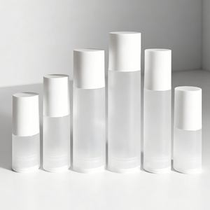 Flacon pompe sans air en <span class=keywords><strong>plastique</strong></span> givré rond personnalisé de 15 ml à 100 ml, flacon sans air en <span class=keywords><strong>plastique</strong></span> pour essence pour les yeux avec bouchon blanc - Product Image 6