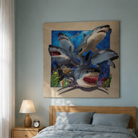 Affiches murales 3D lenticulaires créatives en plastique à image changeante, paysages et animaux, pour cadeaux de fêtes et décoration intérieure