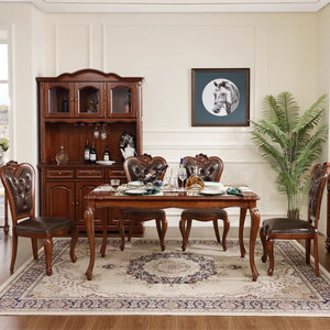 Ghế da cao cấp chất lượng cao, bốn chỗ ngồi, sáu chỗ ngồi, gỗ mahogany nguyên khối, thoải mái, giá rẻ, lưng cao, dùng cho phòng ăn - Product Image 2