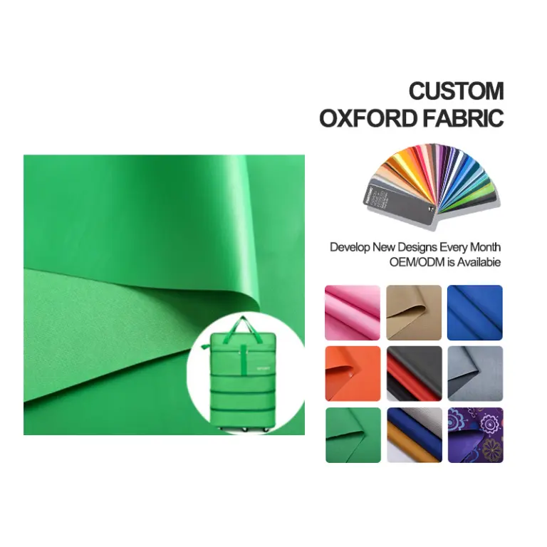 Nhà Máy Giá mẫu miễn phí chống rách túi vải chất liệu không thấm nước 600D Polyester Oxford vải với PU PVC tráng
