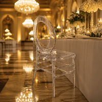 Chaises de mariage empilables Chiavari, chaises de banquet en acrylique transparentes, chaises transparentes comme du cristal pour la décoration de mariages