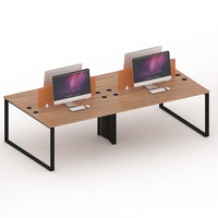 BERSON-mesas de lectura para ordenador de oficina, patas de mesa de acero baratas, Cara de cara, 4 asientos con marco de caja de alambre