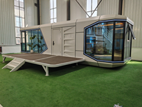 Maison préfabriquée modulaire portable avec système de contrôle intelligent et style moderne pour espace de vie en plein air, maison capsule