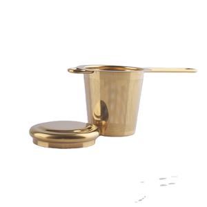 Fábrica Atacado Portátil Aço Inoxidável Chá Dourado Infusor Mini Filtro De Chá Doméstico Conjunto para Fazer Chá - Product Image 1