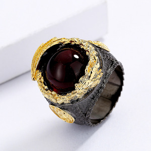 Anelli di Gioielleria alla Moda con Grappolo di Ametista Placcati in Nero e Taglio Princess, <span class=keywords><strong>Anello</strong></span> Nuziale Vintage per Donne - Product Image 5