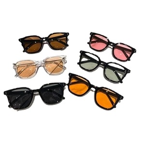 Square Thick <b>Frame</b> Sunglasses Yellow Lens Half <b>Frame</b> Artistic Retro Style Outdoor Sports Unisex - Product Image 5