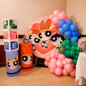 Soporte de Fondo Arqueado para Cumpleaños <span class=keywords><strong>LEWEI</strong></span> E-B1052 con Cubierta Circular y 3 Cilindros de Aluminio para Decoración de Fiestas - Product Image 3