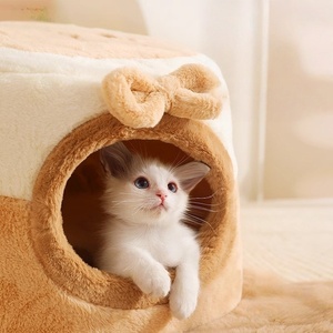 Nido para dormir para gatos cálido de invierno y escondite para perros Patrón sólido Cama universal para gatos de las cuatro estaciones Nido DE SEGURIDAD cerrado - Product Image 3