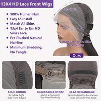 Perruques Courtes Sans Colle en Gros, Cheveux Humains, Lace Front 13*4 Pré-épilées, HD Transparentes, Cheveux Indiens Bruts, Perruque Bob
