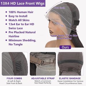 Pelucas Cortas Sin Pegamento de Cabello <span class=keywords><strong>Humano</strong></span> al por Mayor Lace Front 13*4 Pre-Depilada HD Transparente de Pelo Hindú Crudo Estilo Bob - Product Image 5