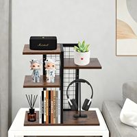 Organisateur de bureau compact à 3 niveaux en MDF, étagère rectangulaire multifonctionnelle de haute précision pour bureau debout