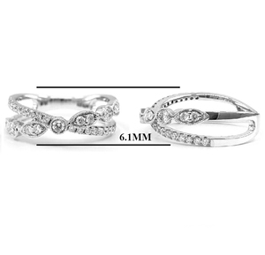 China Factory Extraordinary Brand Look Jewellery 18k White Gold High Quality Diamond Round Cross Band Rings for Women Daily Use - Product Image 2