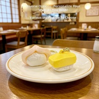 Nouveauté transfrontalière la plus vendue : Porte-clés pendentif Clicker à sushi imprimé en 3D en PLA écologique, style japonais-coréen