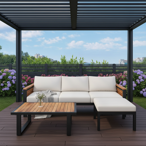 Ensemble <span class=keywords><strong>de</strong></span> <span class=keywords><strong>salon</strong></span> <span class=keywords><strong>de</strong></span> <span class=keywords><strong>jardin</strong></span> industriel nordique avec canapé en <span class=keywords><strong>bois</strong></span> <span class=keywords><strong>noir</strong></span> <span class=keywords><strong>et</strong></span> lattes en <span class=keywords><strong>bois</strong></span> composite, résistant aux intempéries, pour villa - Product Image 6
