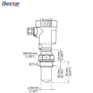 Ультразвуковой уровнемер из пластика с точностью 0,5% от полного диапазона, RS485, 4-20мА, IP65/IP66, для измерения уровня сточных вод - Product Image 6