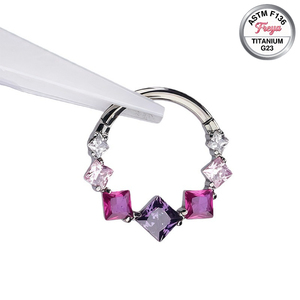 Orecchini Freya in Titanio ASTM F136 con Zirconi per Cartilagine, Anelli Daith <span class=keywords><strong>Helix</strong></span>, Orecchini a Cerchio alla Moda, Anelli per Naso, Clicker per Septum, Gioielli per Piercing Corporeo - Product Image 6