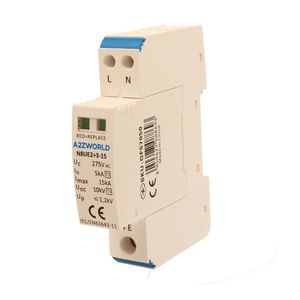 SPD Surge <b>Arrester</b> Type 2+3 T2+T3 1P+1P 1M 5kA-15kA <b>10kV</b> AC 275V IP20 IEC61643-11 N8UE3 3P 2P Poles 20KA 10KA 40KA Max Impacts - Product Image 3