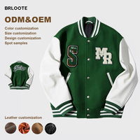 Blouson de baseball décontracté en laine et cuir pour homme, col montant, veste d'hiver, logo brodé personnalisé, impression brodée, fournisseur ODM, usine