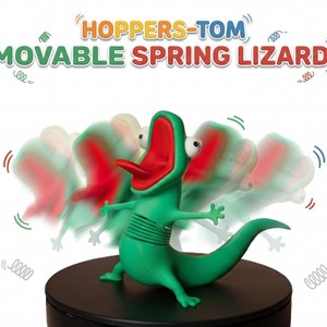 Figurine de lézard « Tom » imprimée en 3D avec ressort – Expression amusante à bouche ouverte, jouet anti-stress, nouvelle décoration de bureau - Product Image 3
