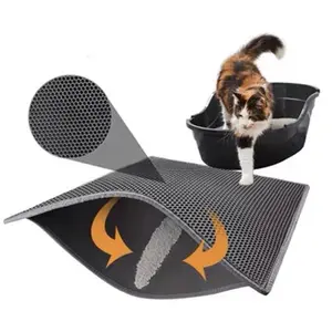 双层捕猎器防水底层易清洁保护地板猫垫垃圾可折叠宠物猫垫猫w.c