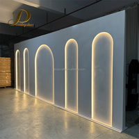 Panneau lumineux LED moderne et élégant, fond en PVC blanc, toile de fond de scène pour mariage et banquet, décoration d'événements