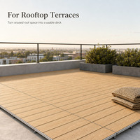 Plancher modulaire en WPC pour extérieur, léger, résistant aux intempéries, aspect bois, pour jardin, usage résidentiel, écologique, antidérapant