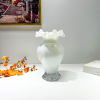 Vase de table en verre antique français moderne, haute esthétique, élégant, grand format, pour arrangement floral hydroponique, décoration haut de gamme