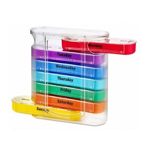Ready to Ship 28 Compartments Organizer Transparent Shell <b>7</b> Day Drawer <b>Tablet</b> Sorter Box Stock Pill Box - Product Image 2