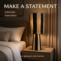 Lampe de table moderne en fer rayé, faite à la main, alimentée par courant alternatif, pour décoration intérieure, salon, chambre à coucher, chevet