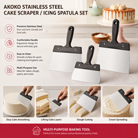 Spatule à pizza en acier inoxydable AKOKO, spatule de gril robuste avec poignée antidérapante pour la cuisson, le barbecue et la cuisine