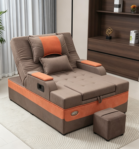 Fauteuil de pédicure commercial convertible en canapé-lit avec bassin, siège rembourré pour salon avec ottoman pour spa et studio de manucure - Product Image 3