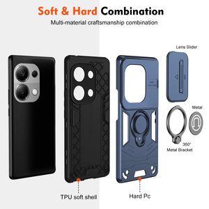 Armor Camshied cubierta de lente deslizante a prueba de golpes para Xiaomi Redmi 13 A3 Note13 4G Note 13 <span class=keywords><strong>Pro</strong></span> Plus 5G anillo soporte magnético funda - Product Image 6
