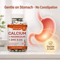Gélules de Calcium Liquide, Magnésium, Zinc et Vitamine D3 pour la Santé des Os et des Dents, la Santé Digestive des Adultes, Haute Absorption, Pureté, OEM